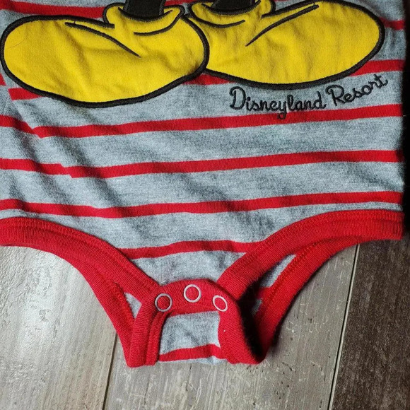 Disneyland Resort Striped Mickey Mouse Baby Bodysuit Size 12m NWOT - Picture 9 of 11